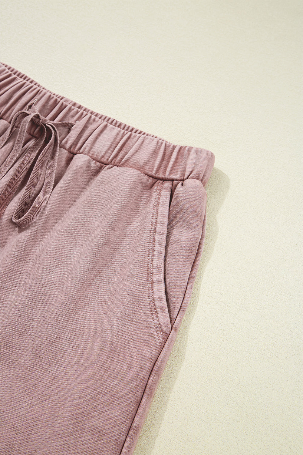 Black Mineral Wash Tiered Wide Leg Patchwork Drawstring Pants