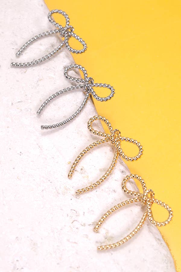 Rope Twist Bow Post Earrings