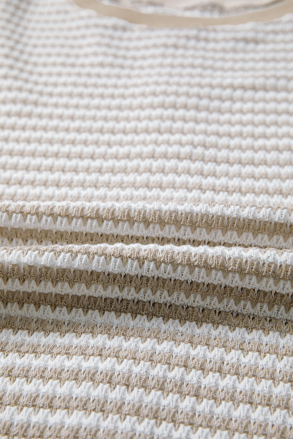 Red Stripe Ribbed Trim Drop Shoulder Long Sleeve Oversized Top