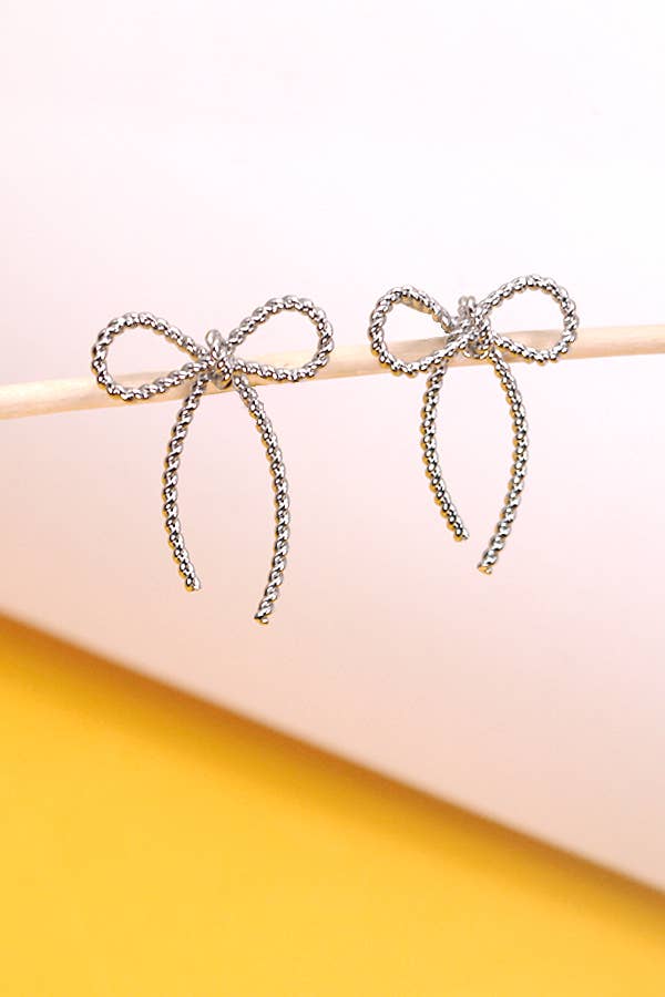 Rope Twist Bow Post Earrings