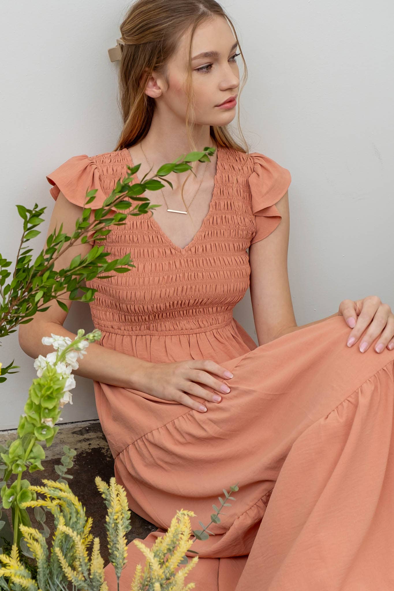Flutter Sleeve Maxi Dress