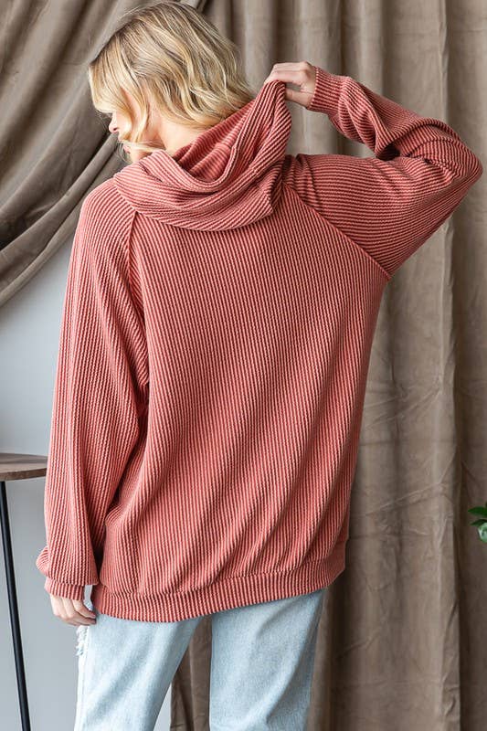 Long Puff Sleeve Drawstring Hoodie