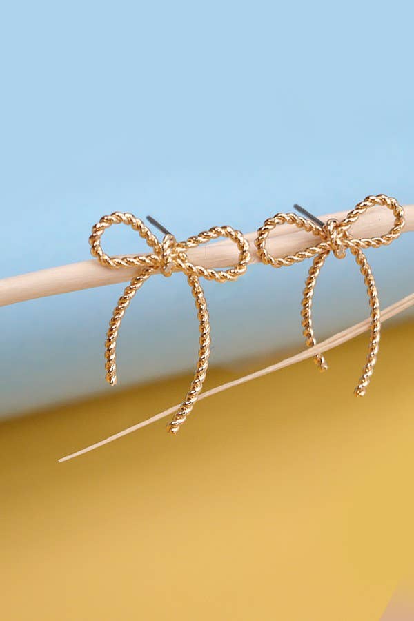 Rope Twist Bow Post Earrings