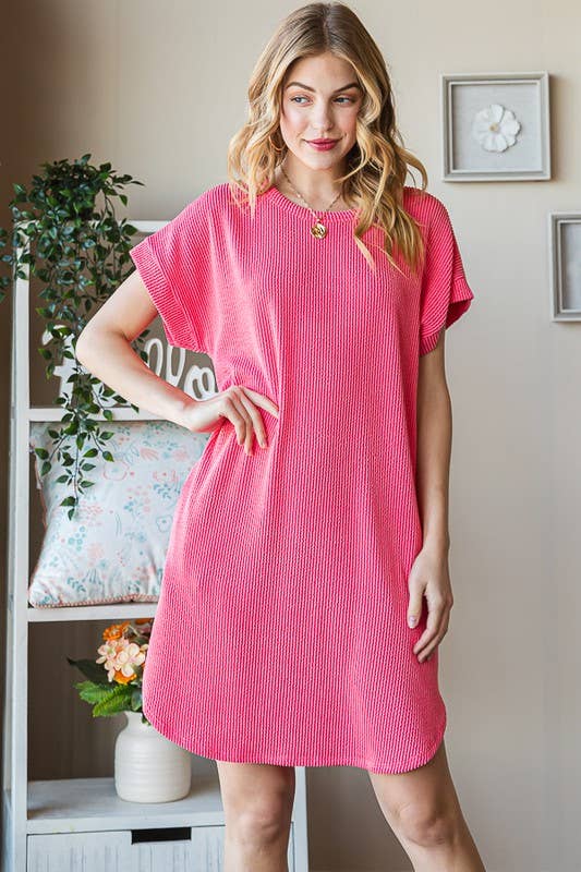 URBAN RIBBED MINI DRESS WITH SIDE POCKET