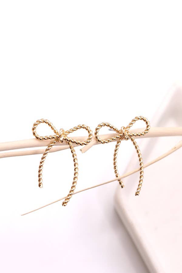 Rope Twist Bow Post Earrings
