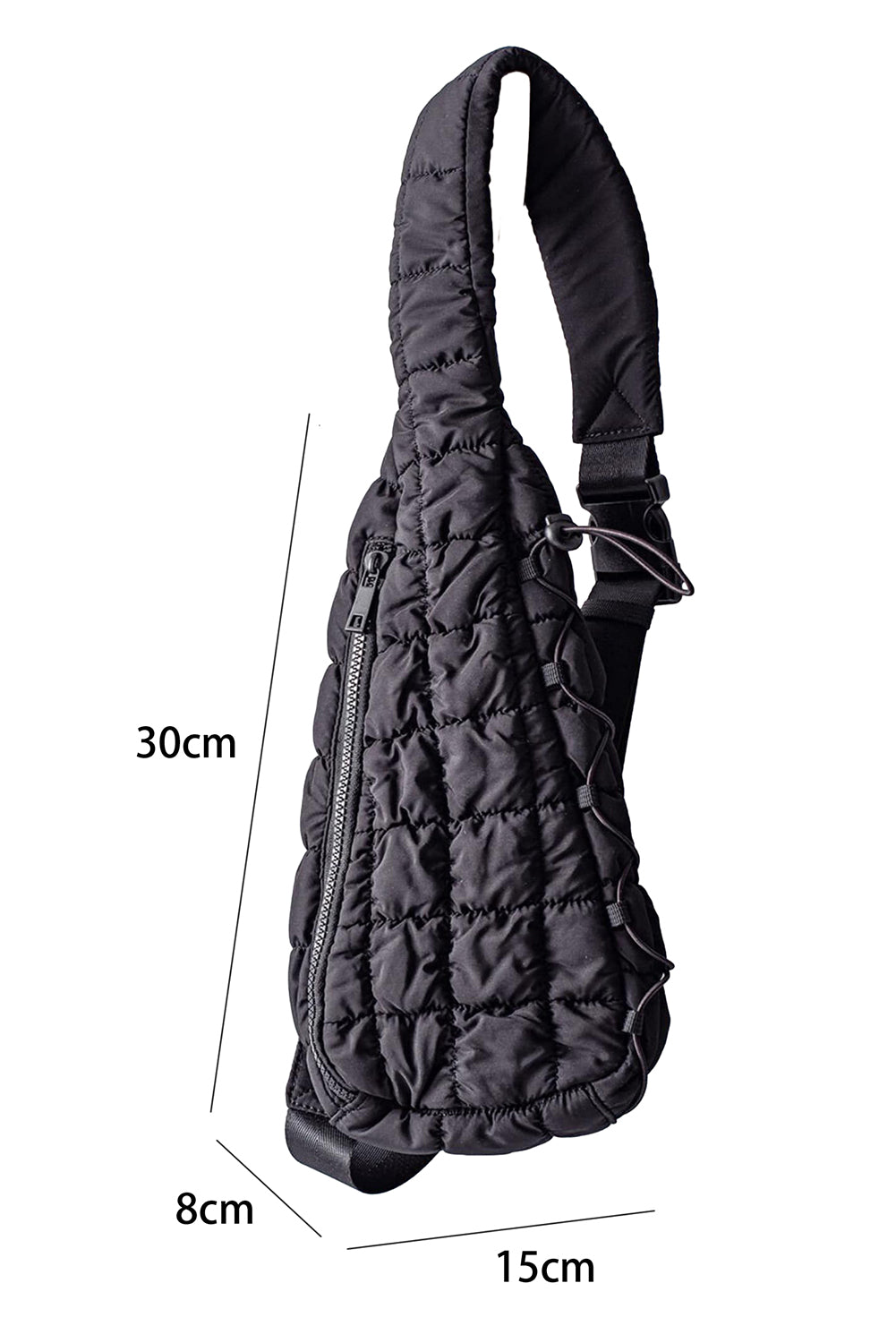 Wisteria Marshmallow Quilted Drawstring Crossbody Bag