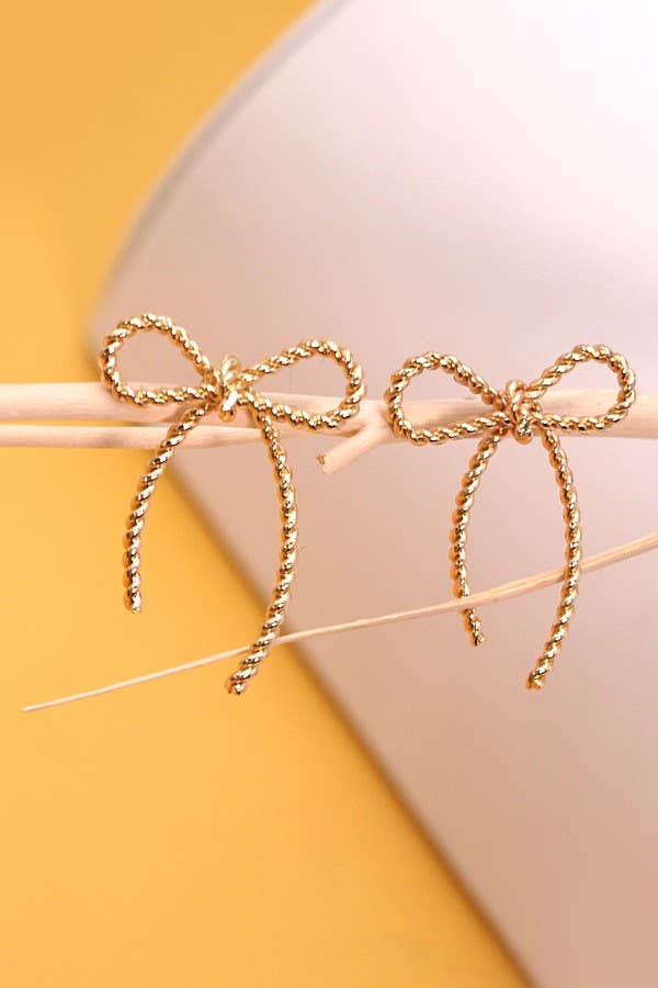Rope Twist Bow Post Earrings