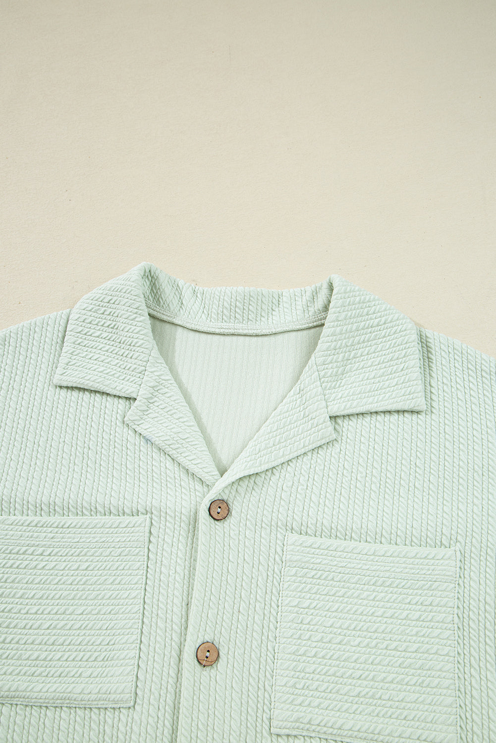 Clearly Aqua Textured Patch Chest Pocket Shirt and Pants Set