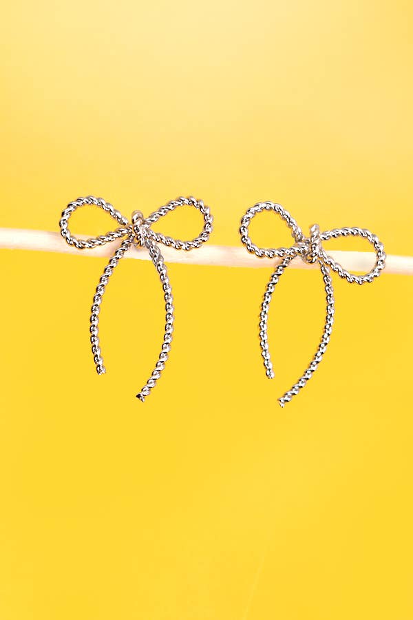 Rope Twist Bow Post Earrings