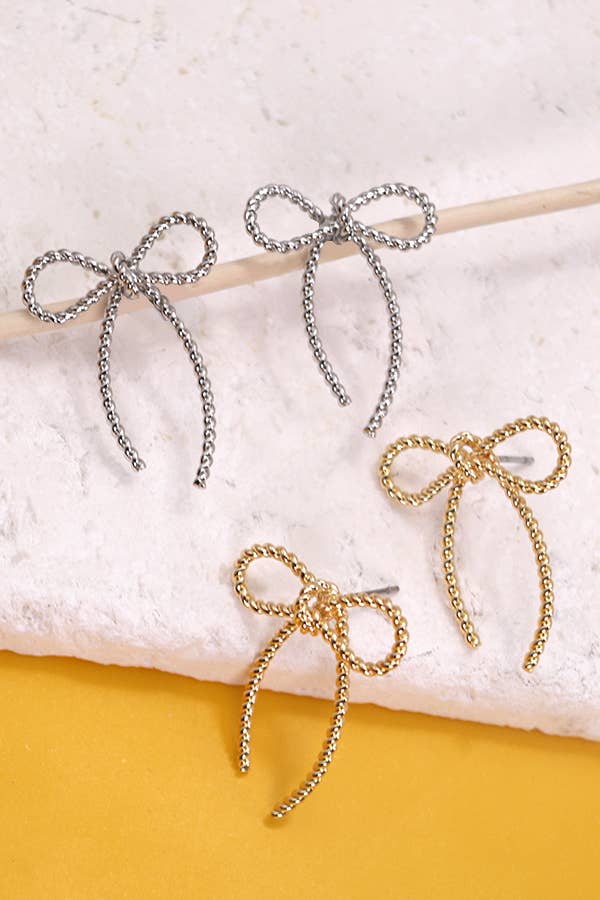 Rope Twist Bow Post Earrings