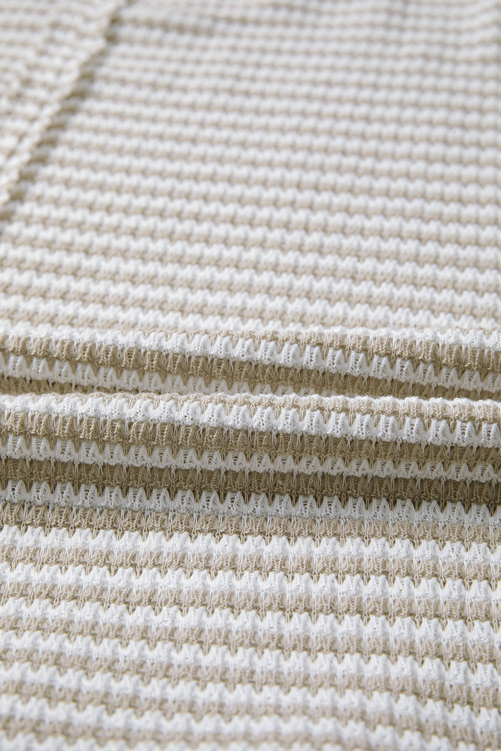 Red Stripe Ribbed Trim Drop Shoulder Long Sleeve Oversized Top