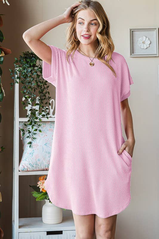 URBAN RIBBED MINI DRESS WITH SIDE POCKET