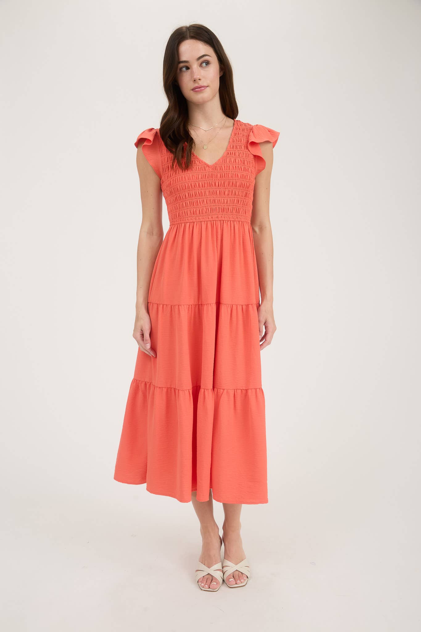 Flutter Sleeve Maxi Dress
