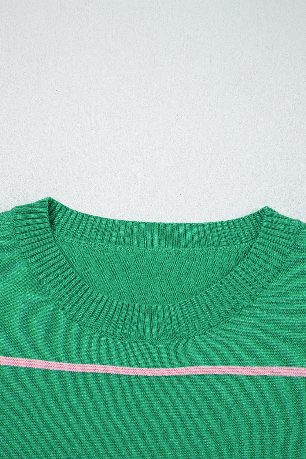 Orchid Petal Striped Half Sleeve Drop Shoulder Sweater