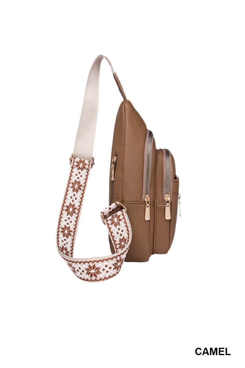 Vegan Leather Crossbody Sling Chest Pack Bag