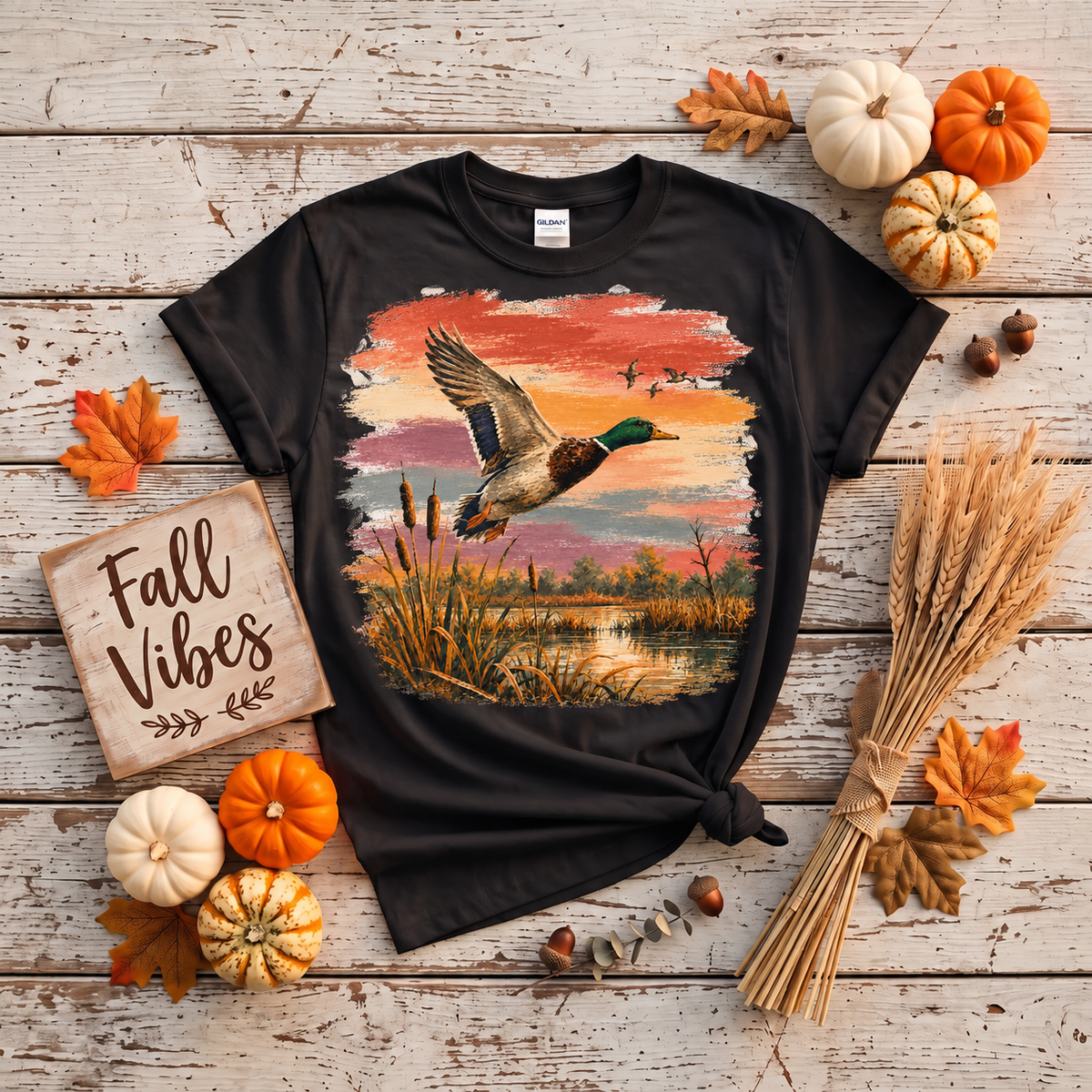 Sunset Flight Mallard Graphic Apparel