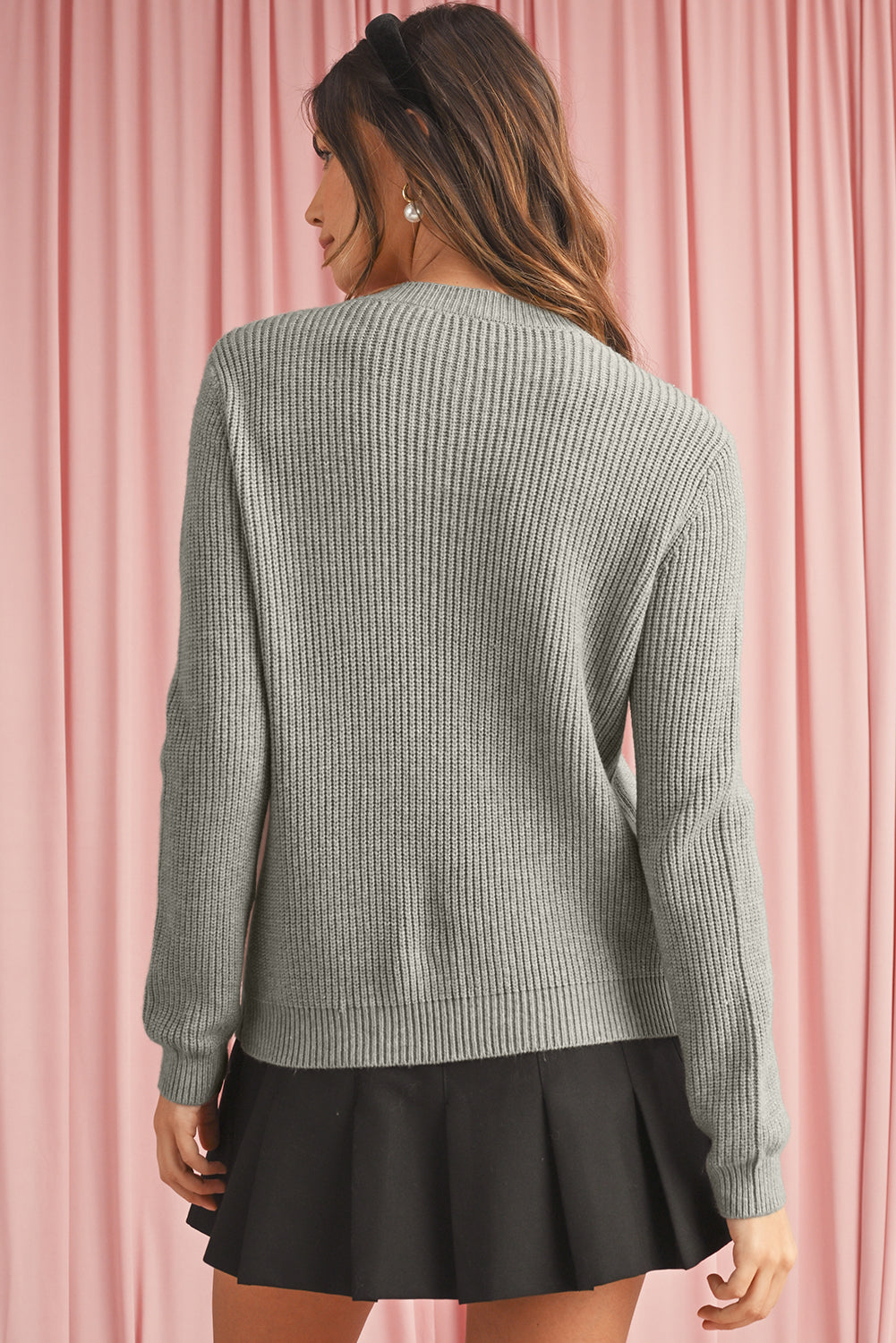 Fiery Red Sweet Bow Front Knit Cardigan