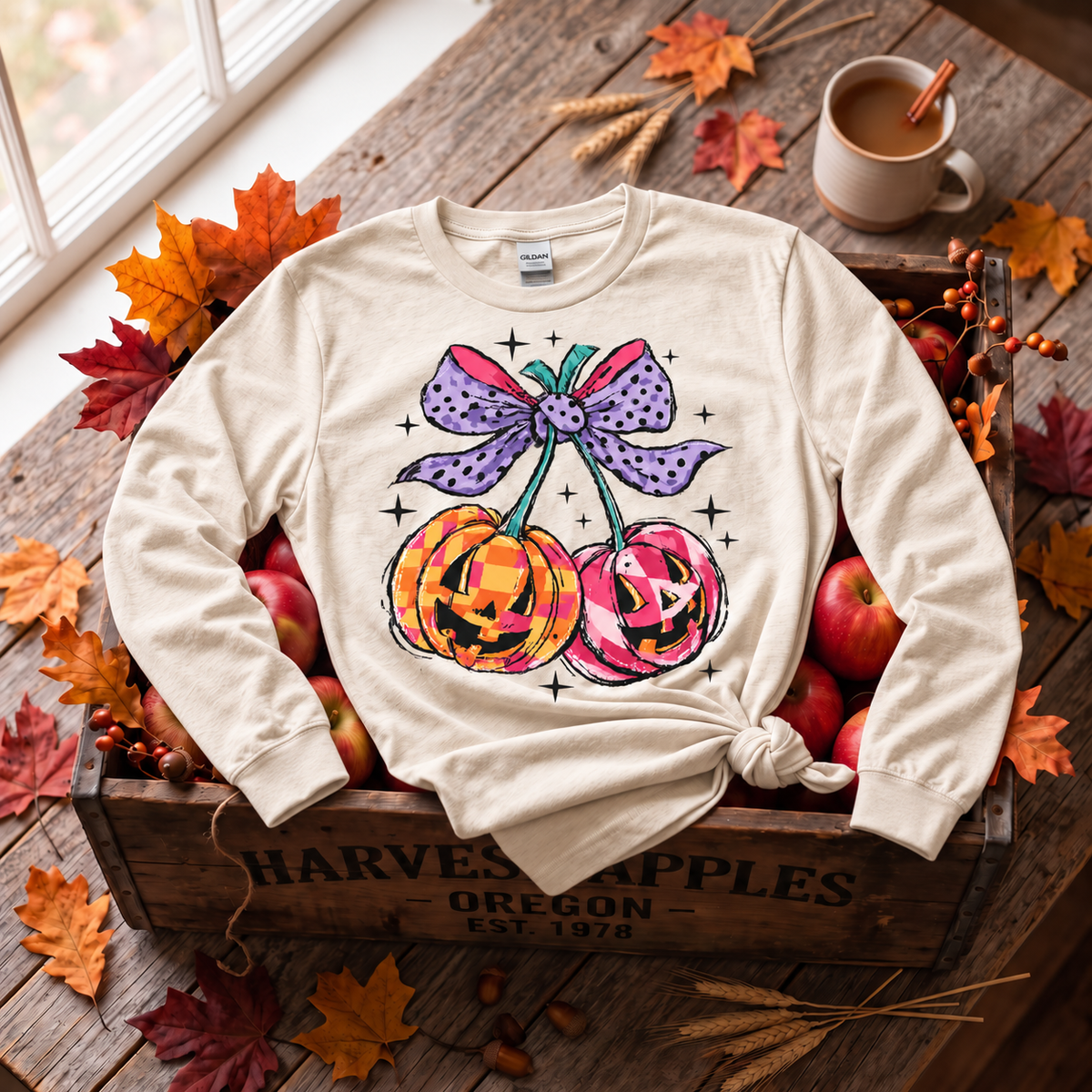 Pretty Spooky Pumpkin Cherries Graphic T-Shirt