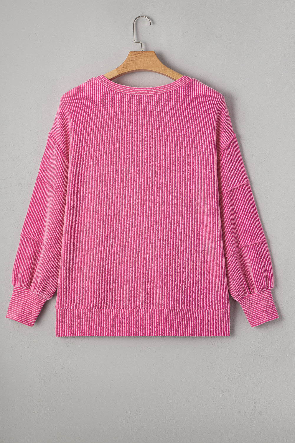 Bonbon Twist Ribbed Exposed Seam Detail Plus Size Top
