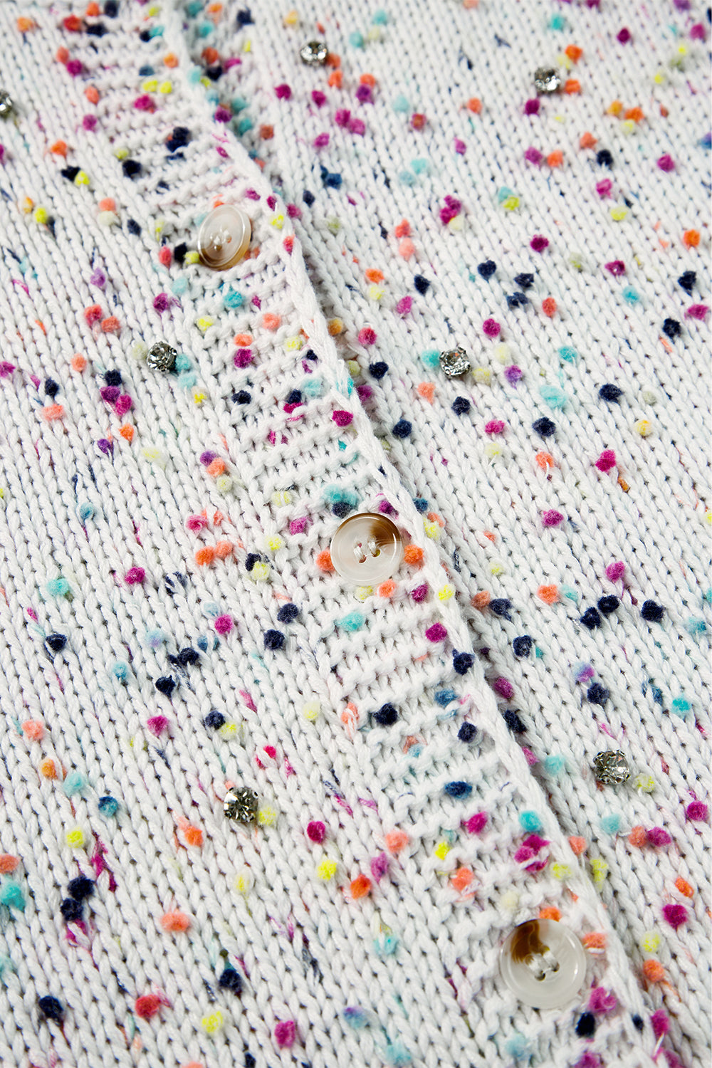 Apricot Confetti Knit Cropped Open Front Cardigan