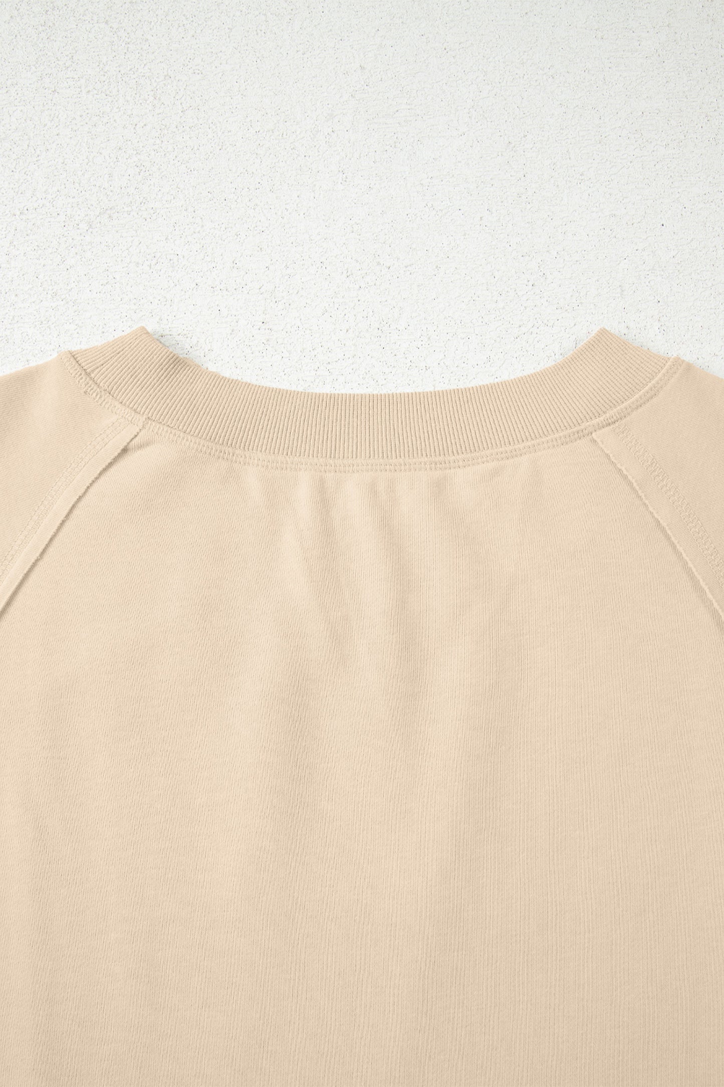 Beau Blue Solid Color Raw Seam Patchwork Baggy Sweatshirt