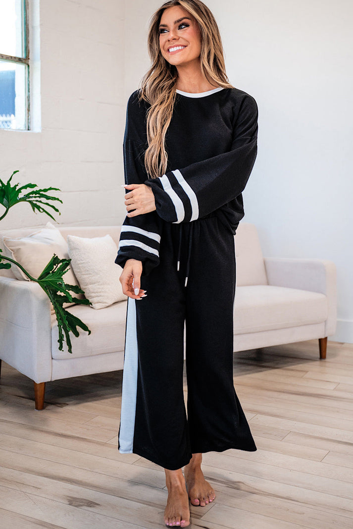 MABLE Front Twisted Long Sleeve Top and Pants Set