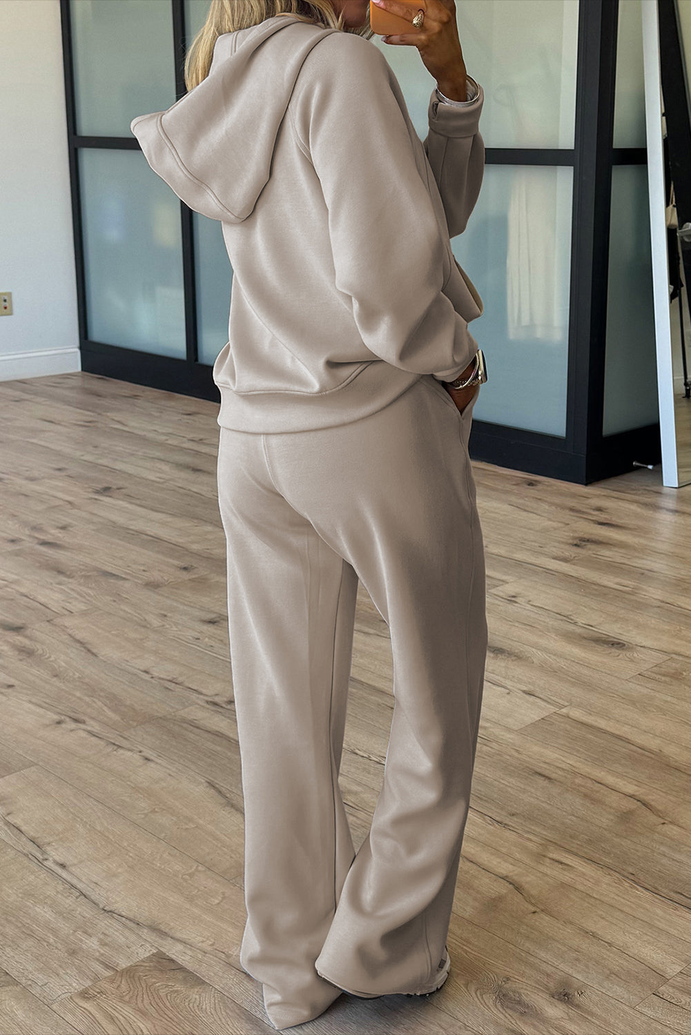 Orchid Bouquet Half Zip Thumbhole Sleeve Hoodie Active Pants 2pcs Outfit