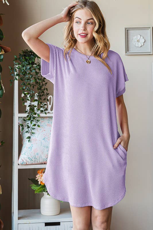 URBAN RIBBED MINI DRESS WITH SIDE POCKET