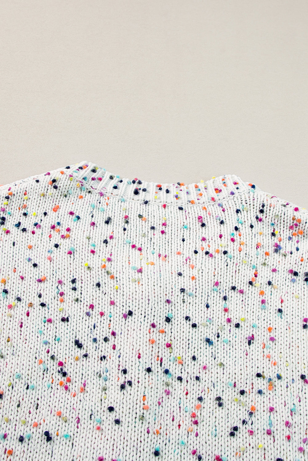 Apricot Confetti Knit Cropped Open Front Cardigan