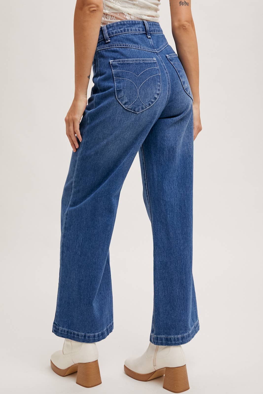 High Rise Wide Leg Denim Jeans