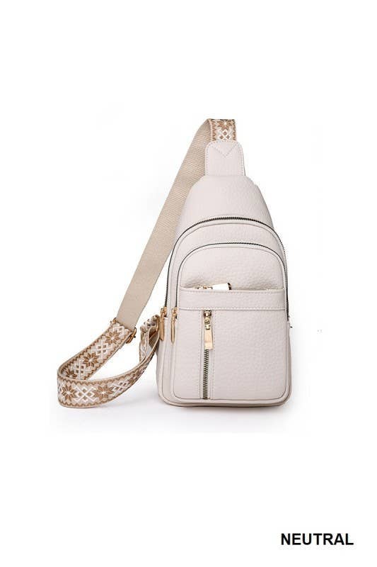 Vegan Leather Crossbody Sling Bag : (ONE SIZE)
