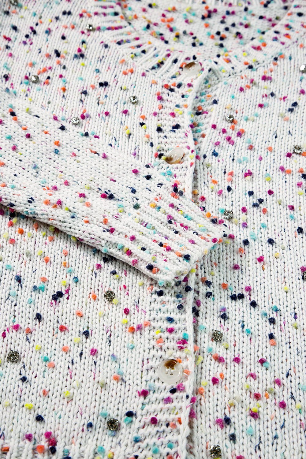 Apricot Confetti Knit Cropped Open Front Cardigan