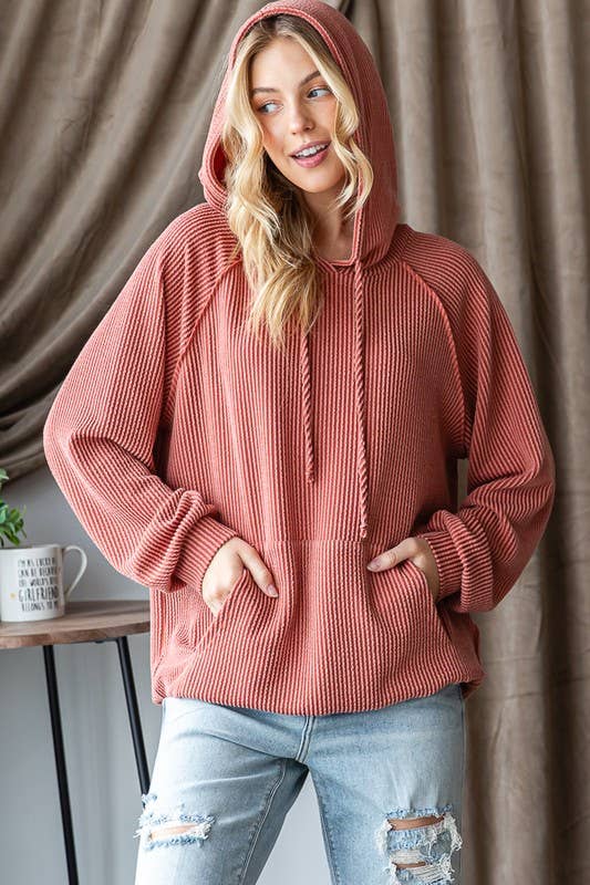 Long Puff Sleeve Drawstring Hoodie