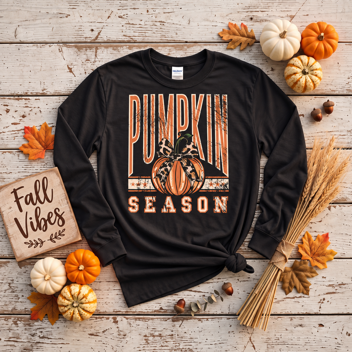 Pumpkin Season Duck & Camo Bow Graphic Apparel