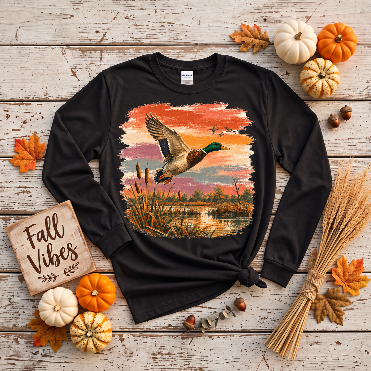 Sunset Flight Mallard Graphic Apparel