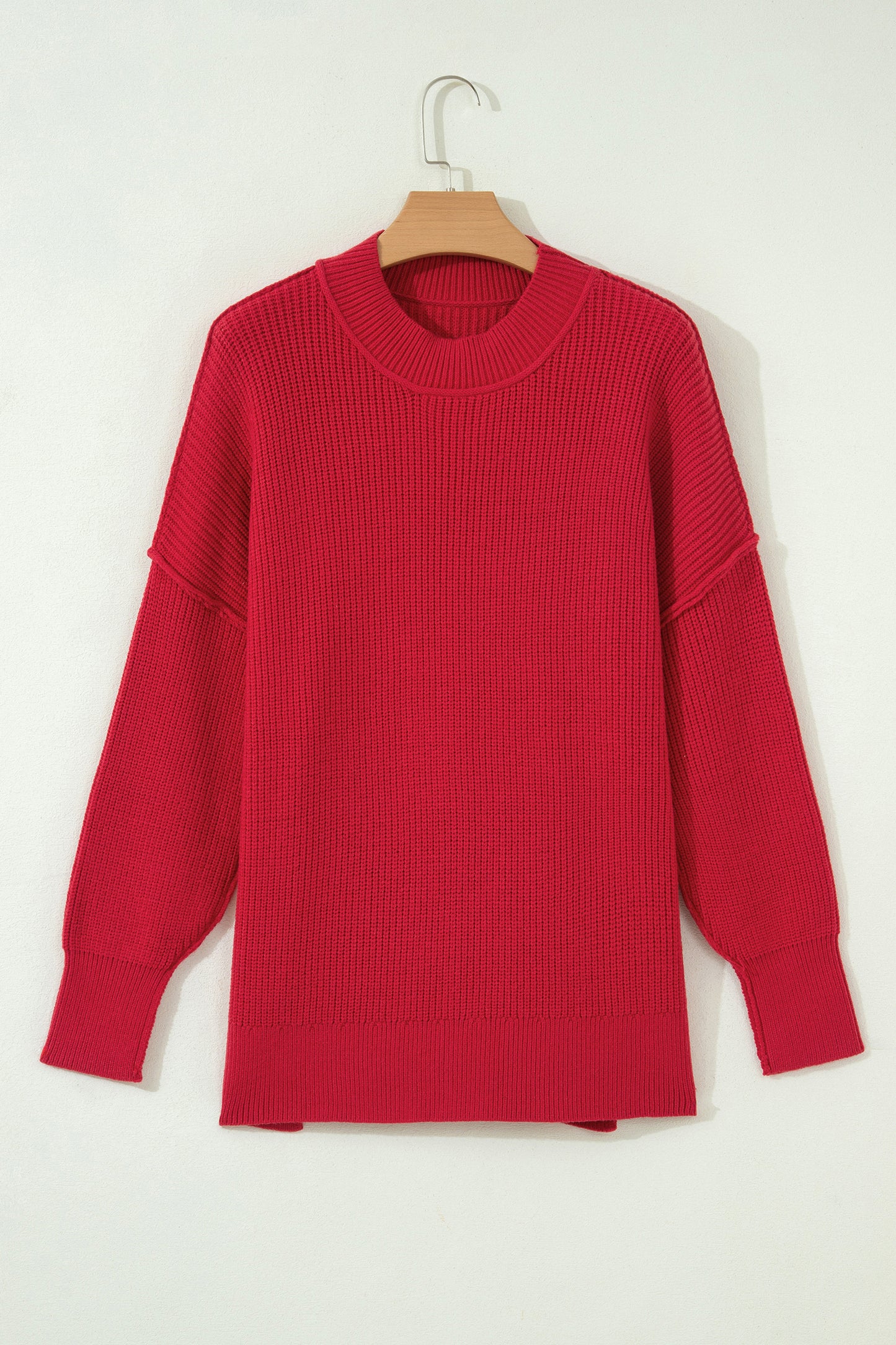 Orchid Bouquet Long Sleeve Ribbed Knit Stand Neck Regular Fit Sweater