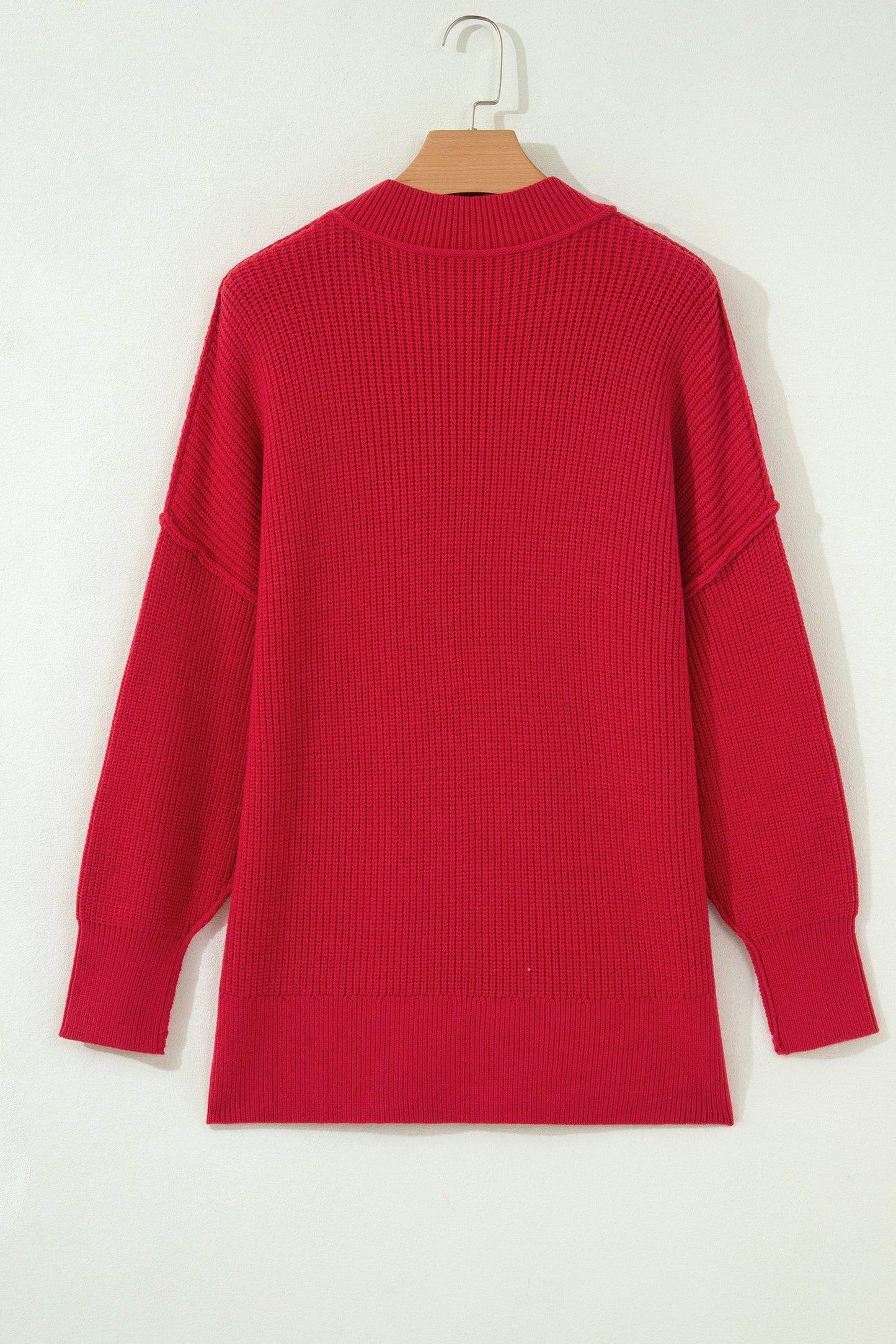 Orchid Bouquet Long Sleeve Ribbed Knit Stand Neck Regular Fit Sweater