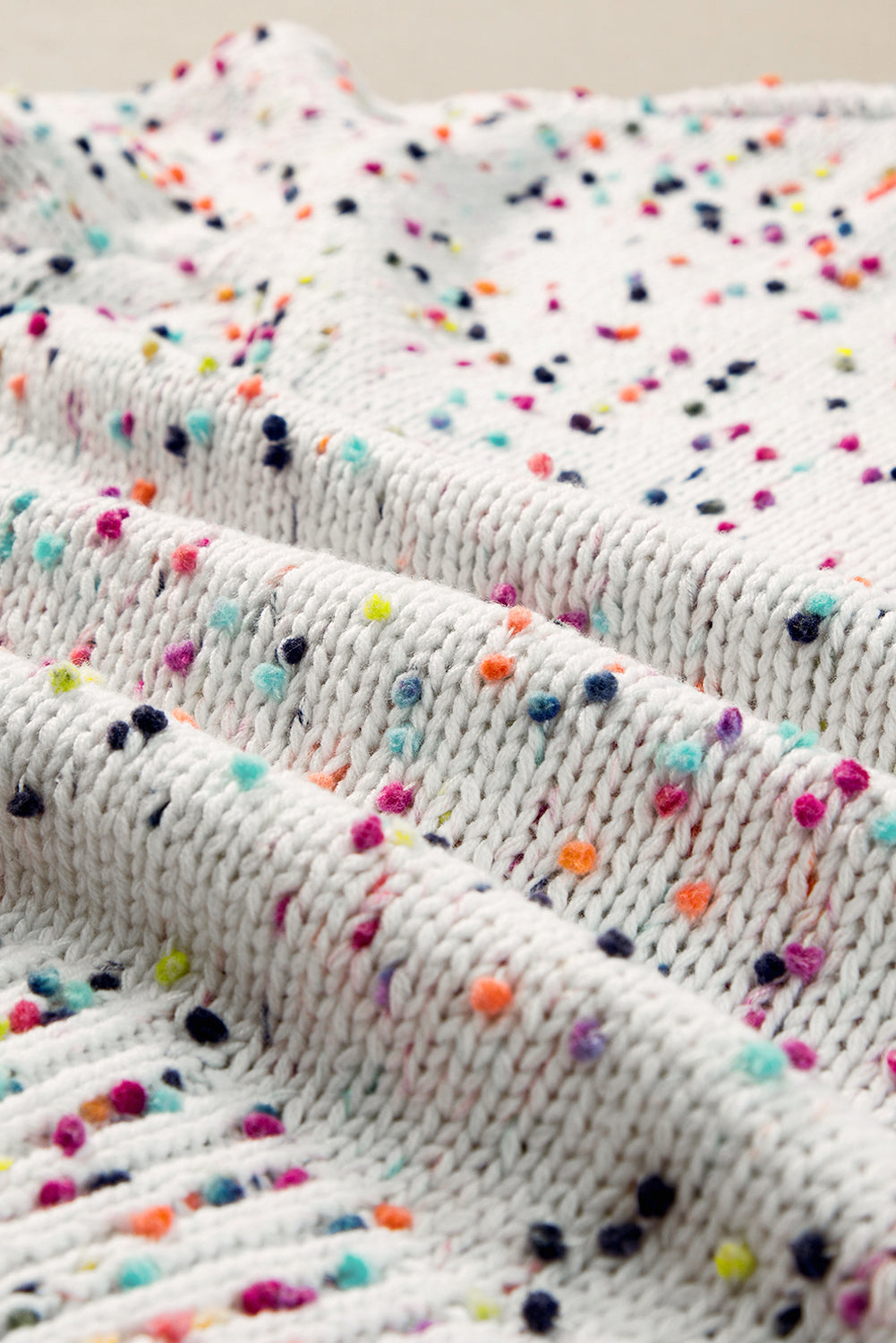 Apricot Confetti Knit Cropped Open Front Cardigan