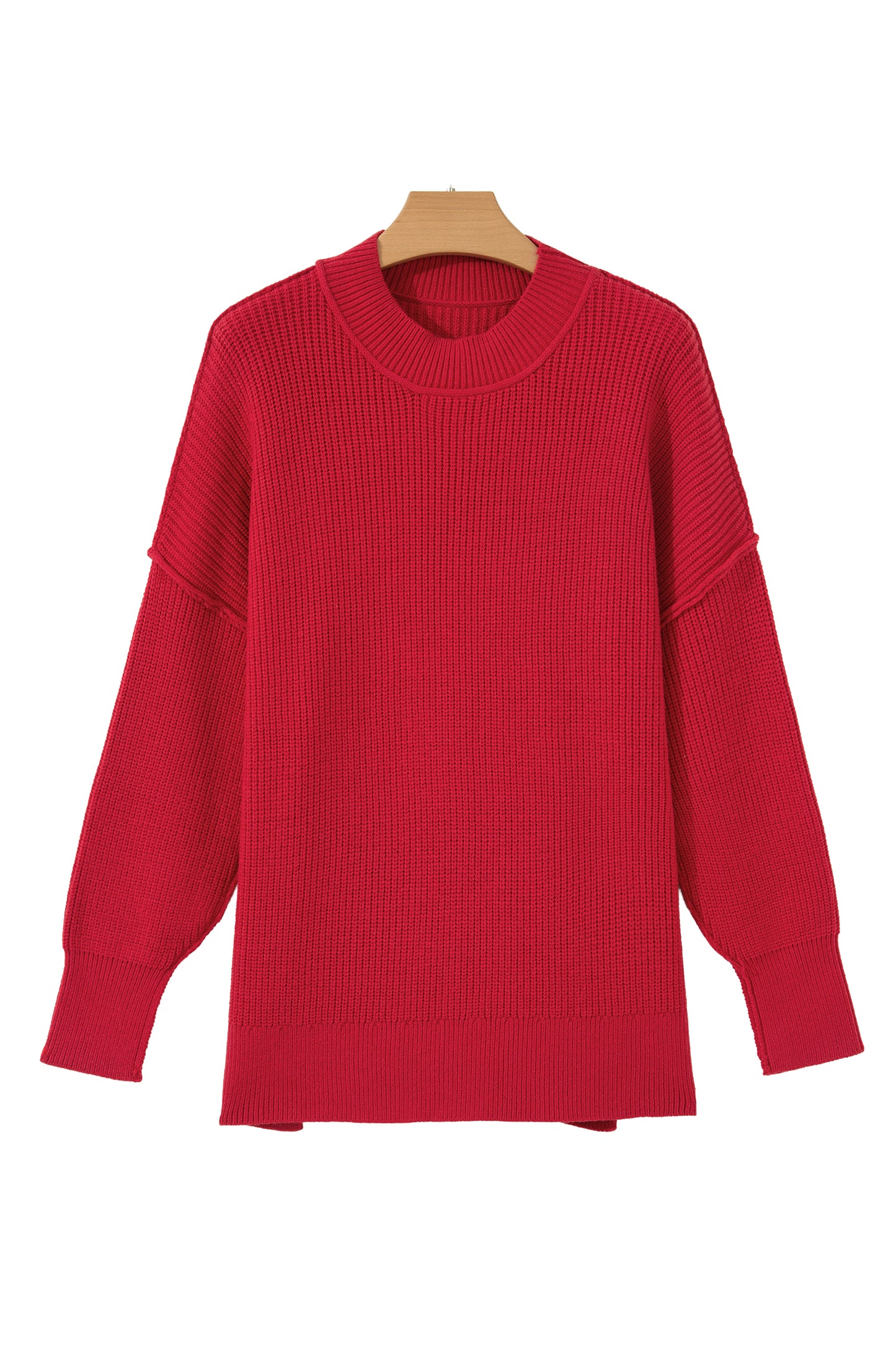 Orchid Bouquet Long Sleeve Ribbed Knit Stand Neck Regular Fit Sweater
