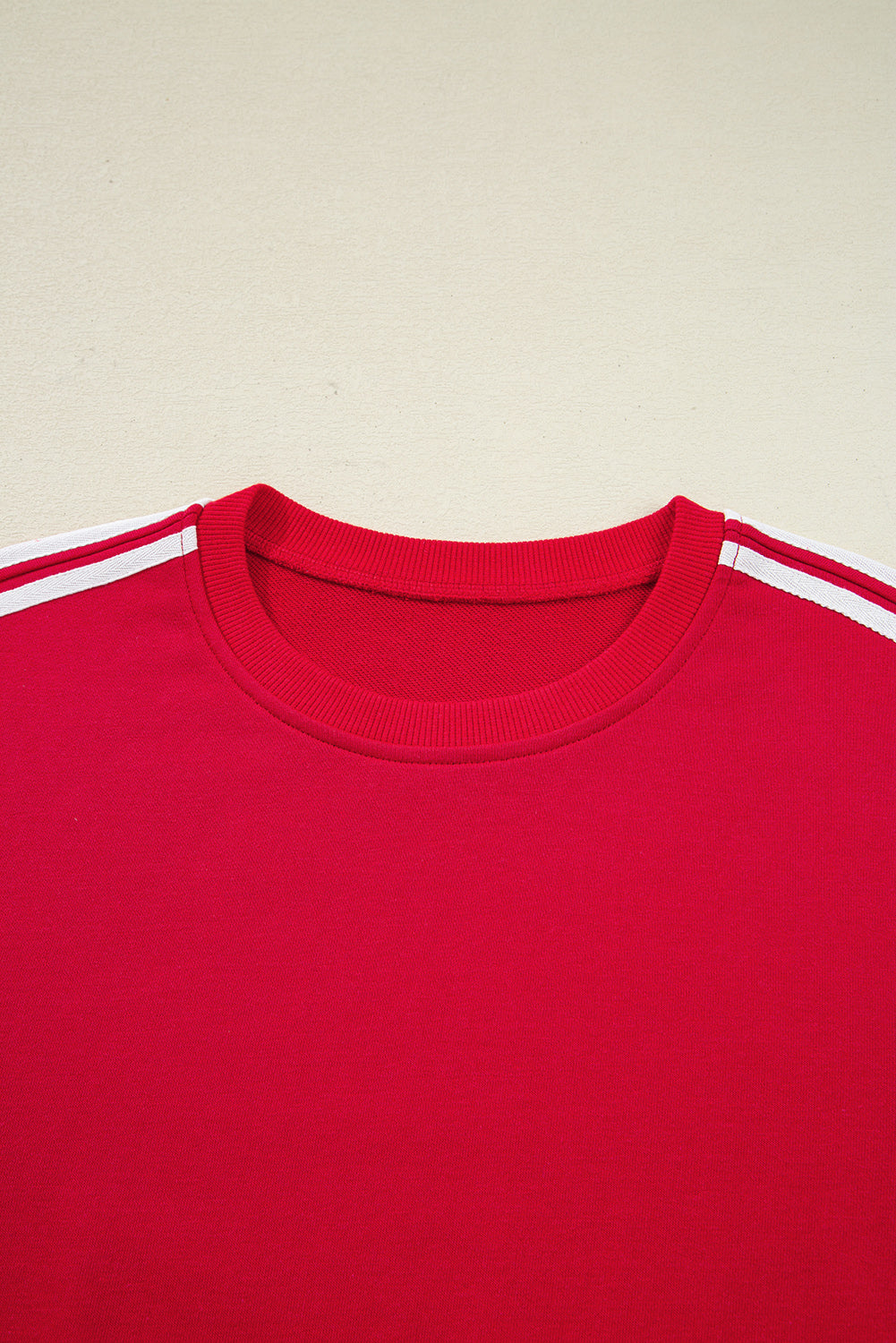 Dirty Blue Varsity Striped Detail Cropped Pullover Wide Leg Pants 2pcs Outfit