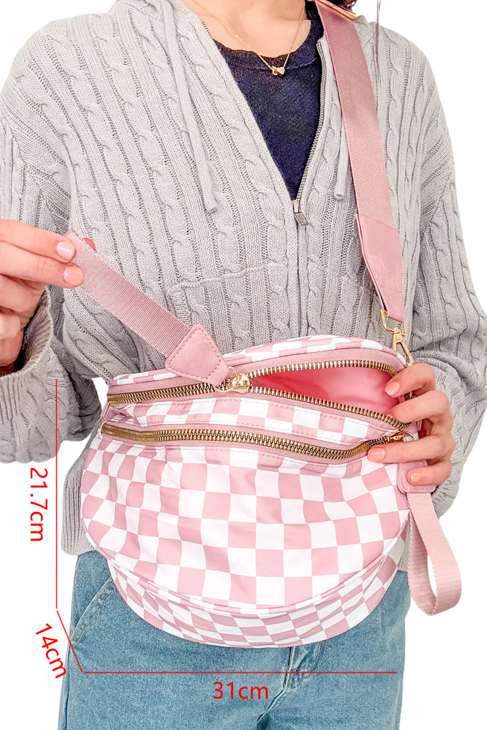 Black White Cow Print Wide Strap Large Crossbody Bag