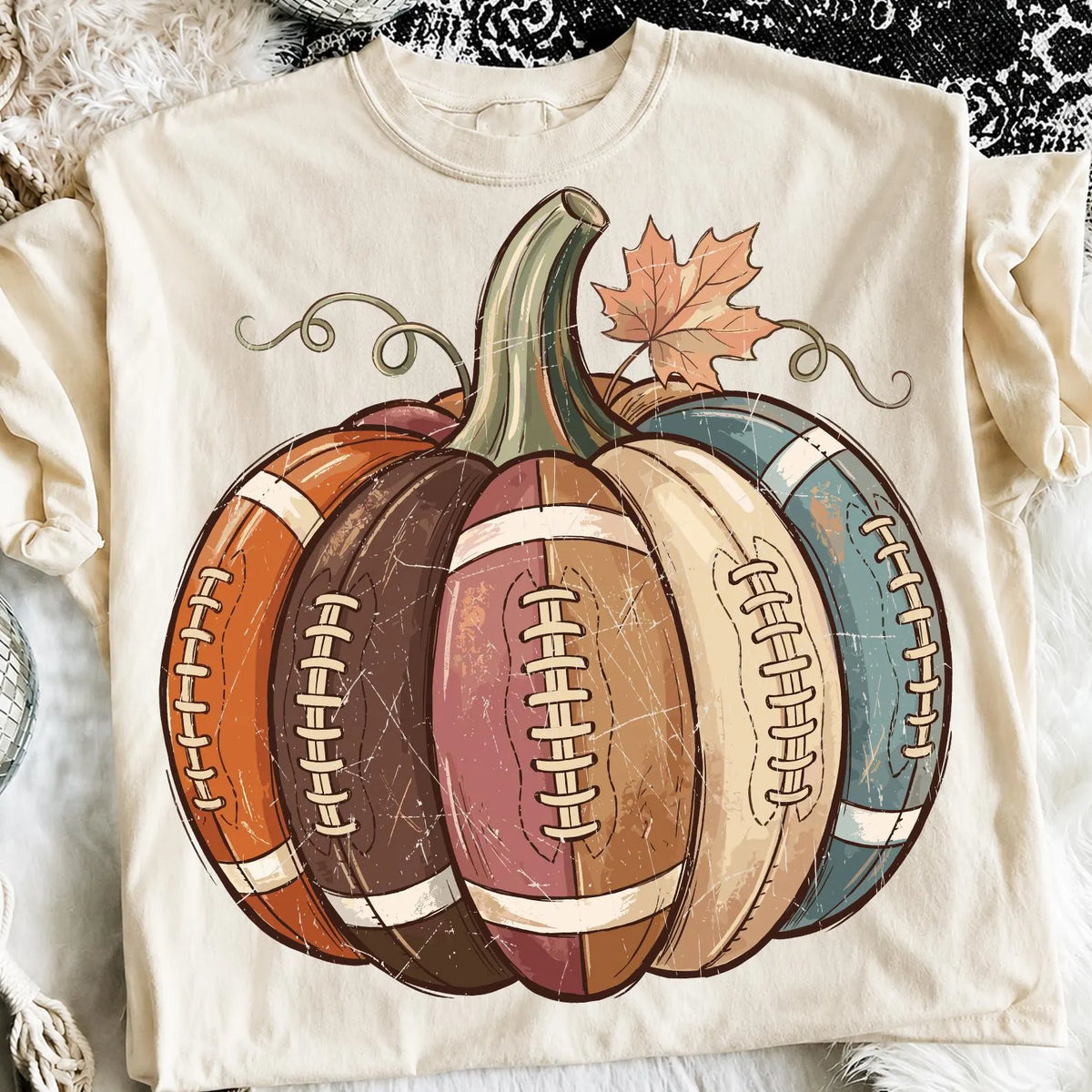 Fall Game Day Football Pumpkin Graphic Apparel